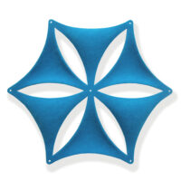 Airflake in color blue snowflake shaped acoustic tile