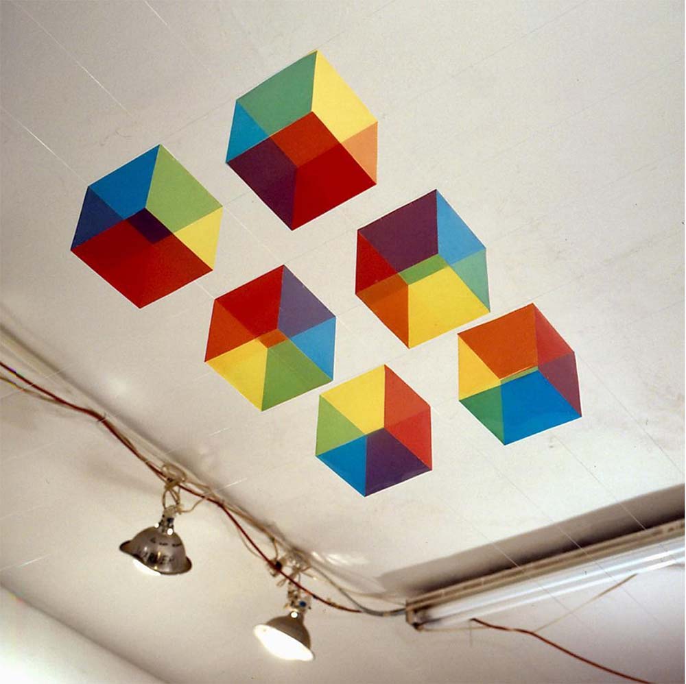 Colorful Cube Ceiling Art