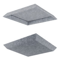 grey coffered and extruded acoustic ceiling tiles