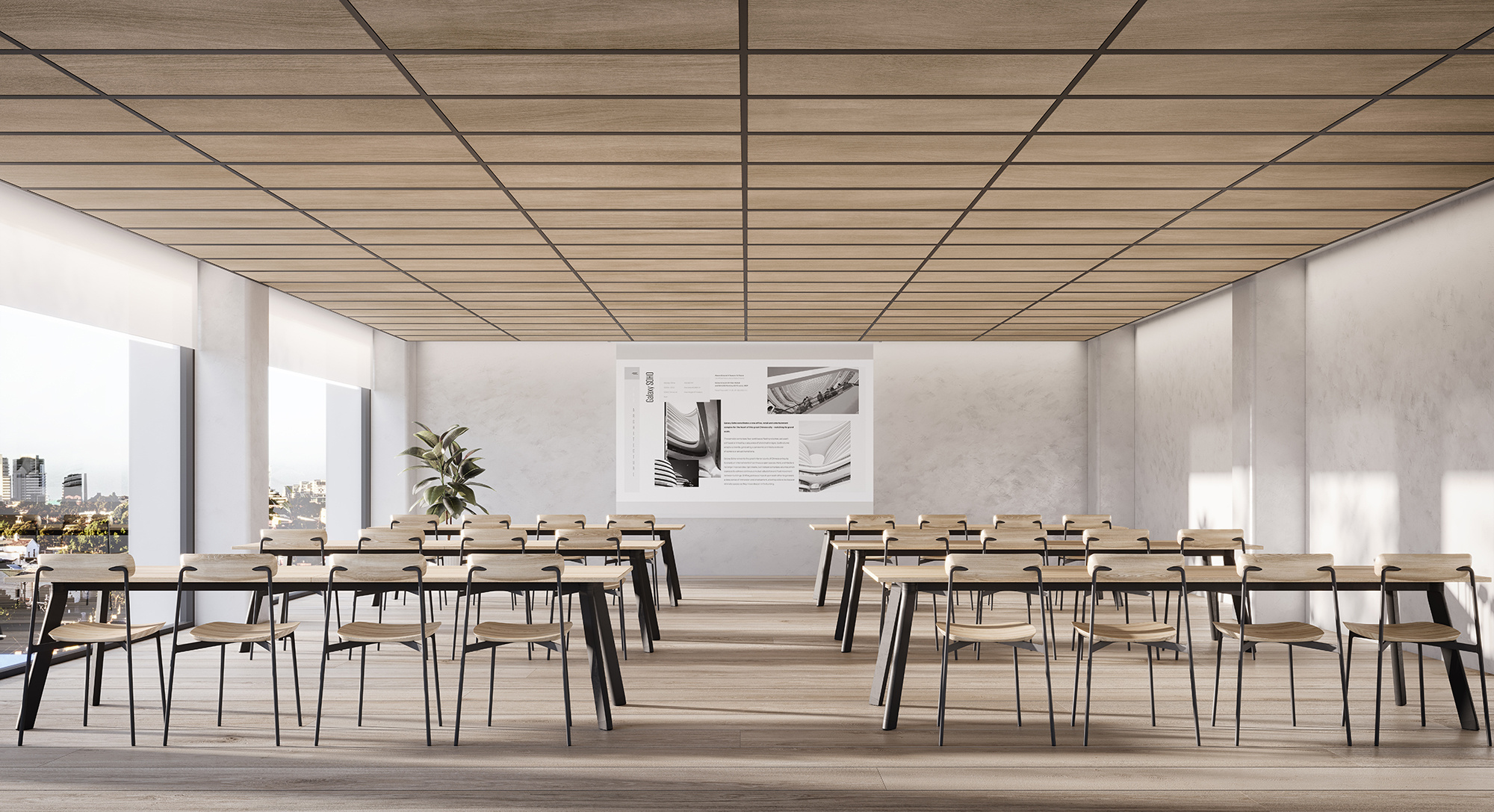Wood Grain Ecoustic Ceiling Flat Timbre Point