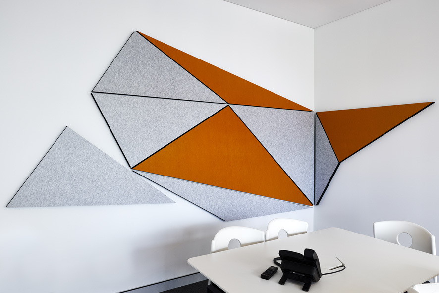 custom cut ecoustic panel in office