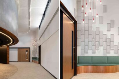 acoustic edge wall tile installed in school building