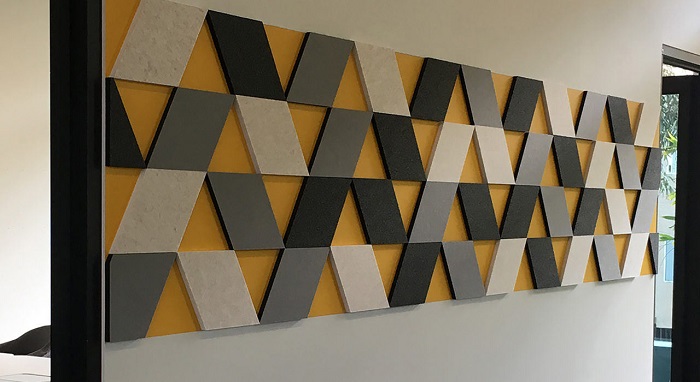 geometric polyester acoustic tiles