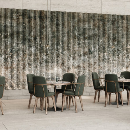 Pinnacle in restaurant lounge area with tan and green Wilsonart pattern