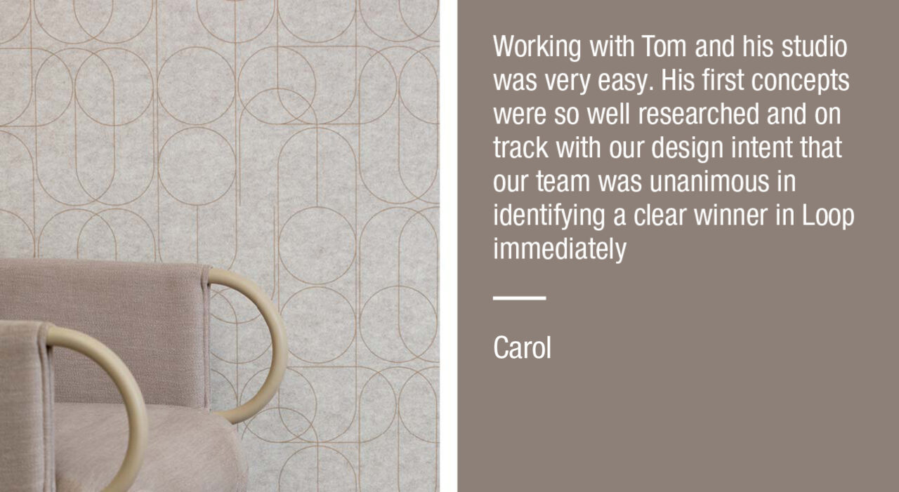 Loop design on acoustic panel