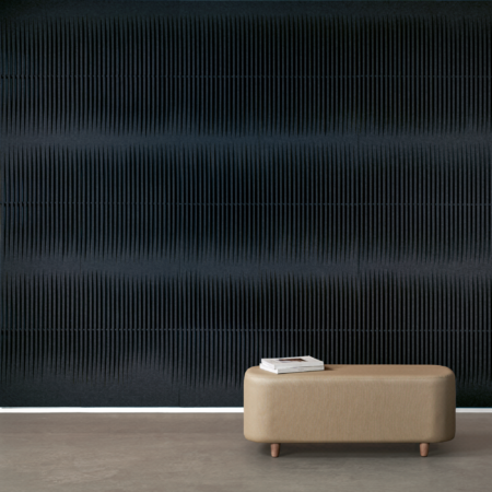 sound absorbing deep blue wall panel with a weave formation